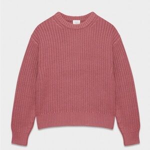 ARITZIA WILFRED FREE CHUNKY KNIT DARK ROSE WOOL SWEATER SIZE S